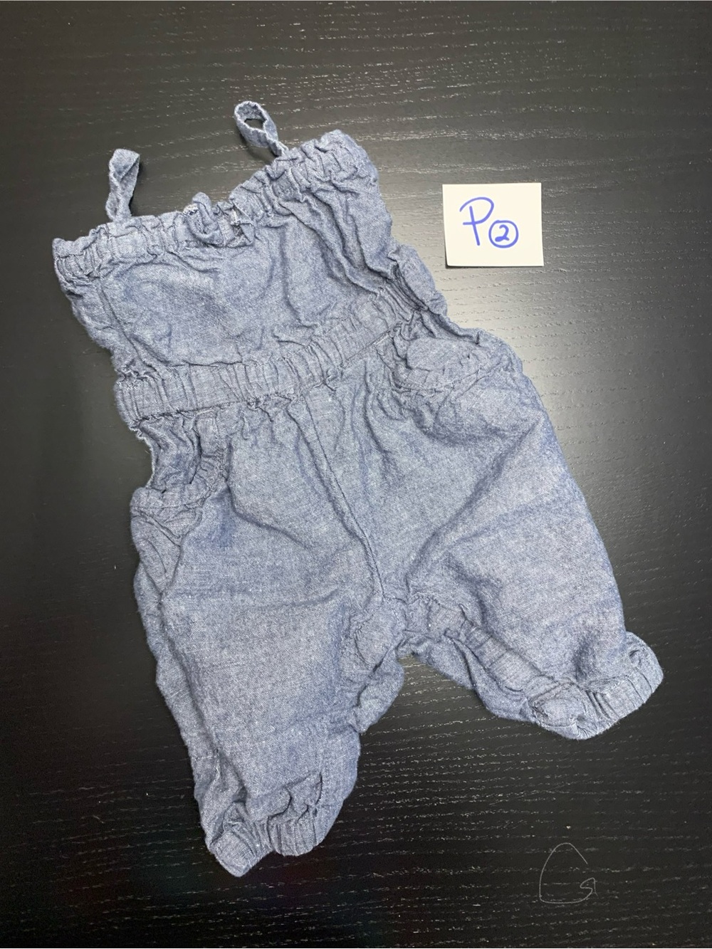 🧸 GAP 0-3m Light Blue Chambray Girls' Romper